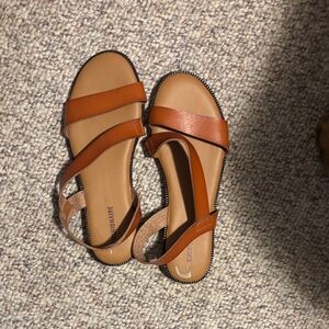 Chic Brown Leather Sandals